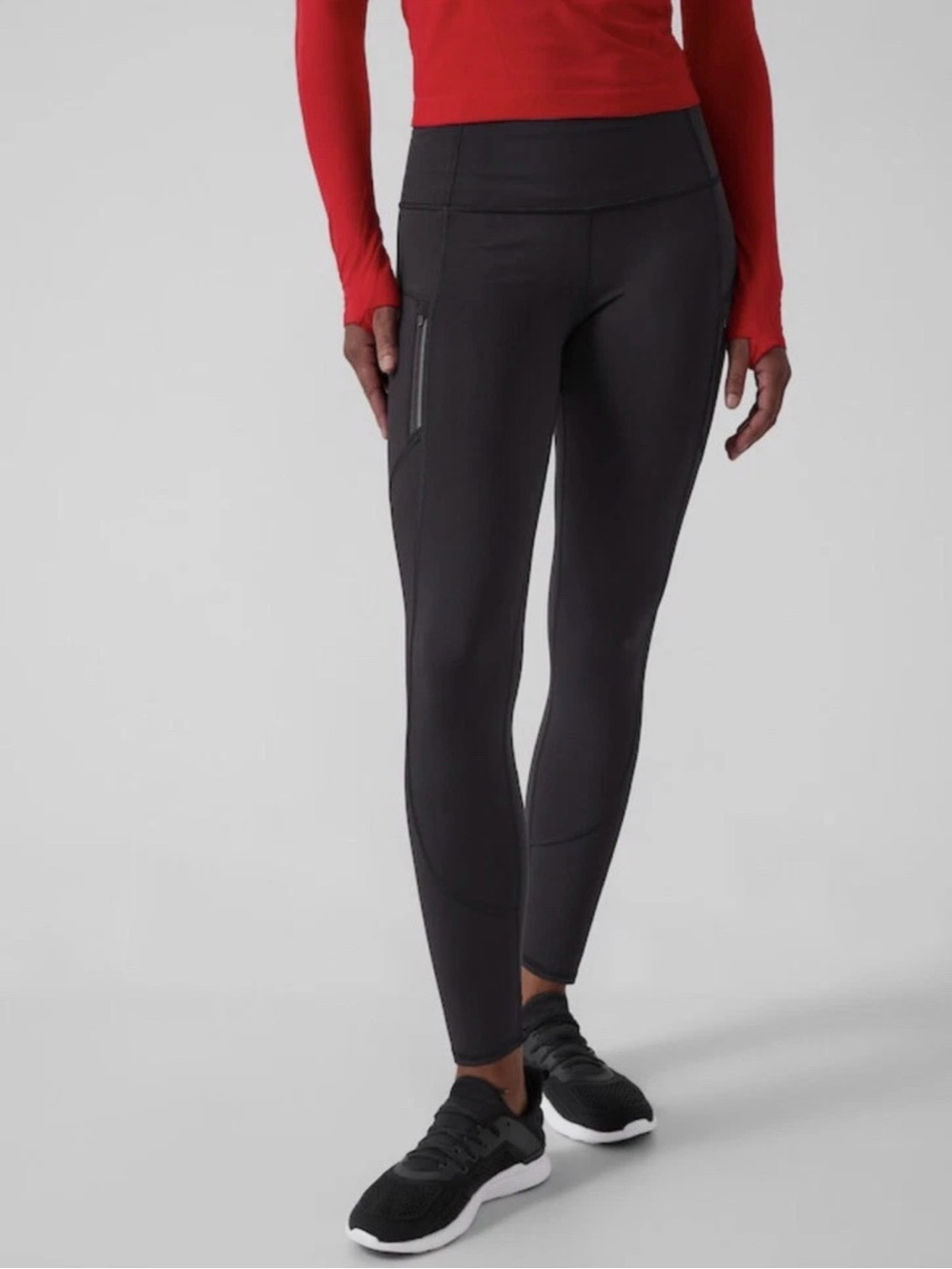 Athleta Rainier Tight Plush Supersonic Small Black Leggings - C11-518